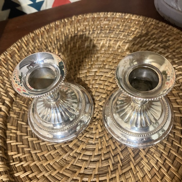 Pair of Vintage Silver-Plated Candlestick Holders - Picture 10 of 10